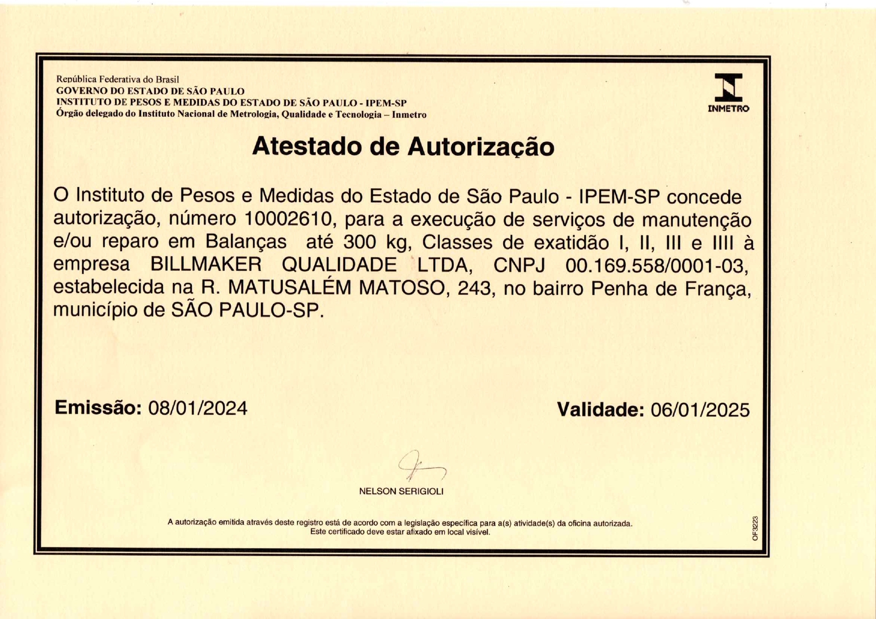 Certificado em Acreditações